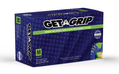 Get A Grip® Exam Grade Nitrile Powder Free Diamond Pattern – Reflex Blue – 5 Mil Palm – 9.5″ Length